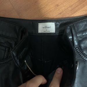 Aritzia Wilfred black leather pants